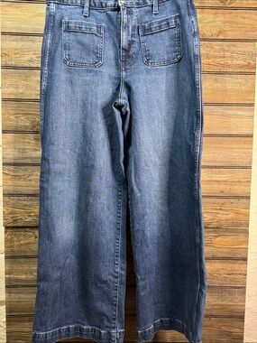 Old Navy Extra High Rise Wide Leg Jeans - Dark Blue Denim